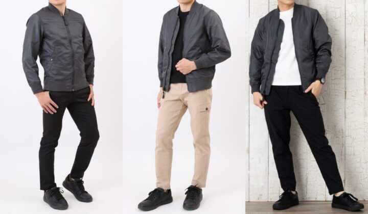 MA-1ジャケット グレー コーデ例3種