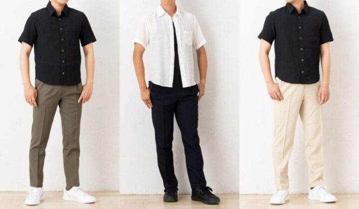 半袖ハードマンズシャーリングシャツ コーデ例3種
